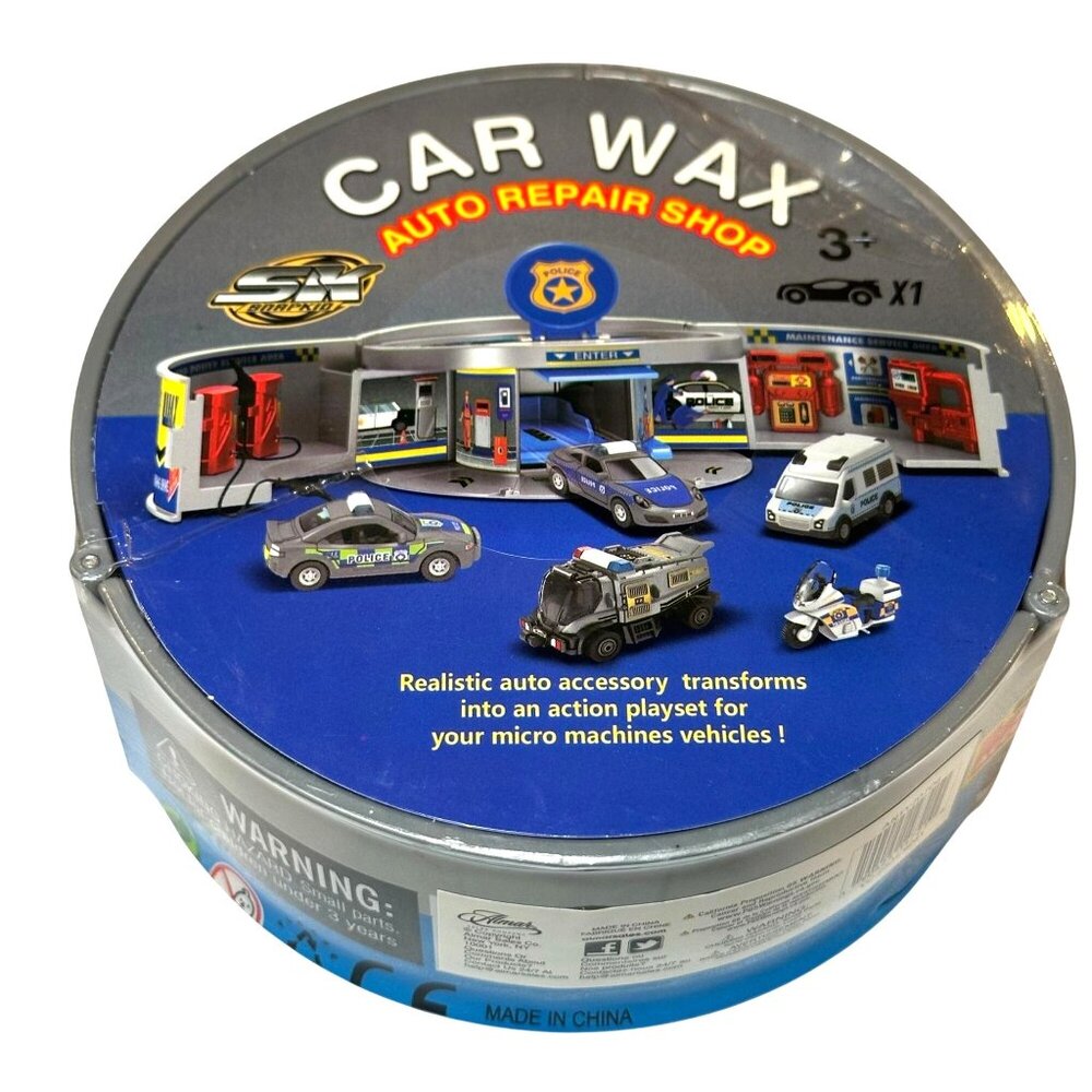 Car Wax Auto Repair Shop Police Playset Sealed Realistic Mini Accessories Gift